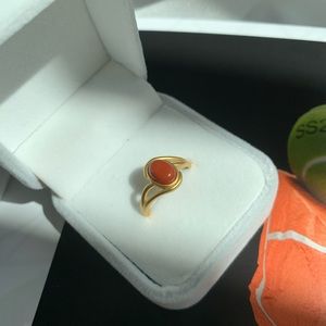 south red agate ring
